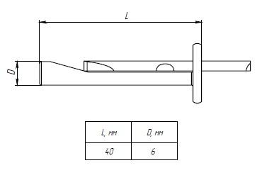Анкер-клин М6x40 мм EKF