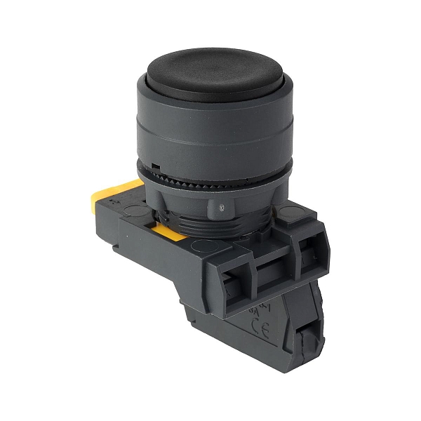Кнопка SB-31 плоская с фиксацией 1NС черная IP65 EKF