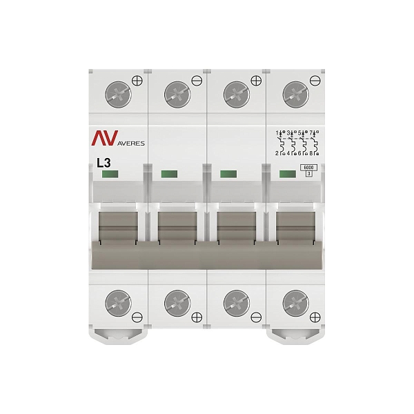 Выключатель автоматический AV-6 DC 4P 3A (L) 6kA EKF AVERES