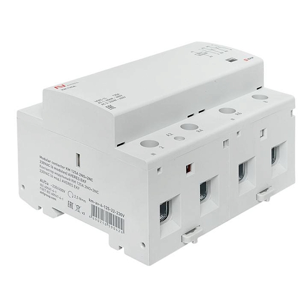 Контактор модульный КМ 125А 2NO+2NC 230В АС (6 мод.) AVERES EKF