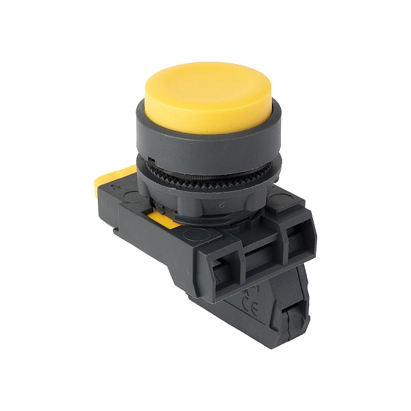 Кнопка выпирающая SB-25 без фиксации 1NС желтая IP65 EKF