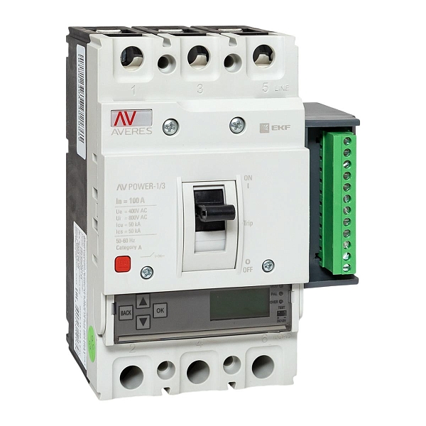 Выключатель автоматический в литом корпусе AV-POWER-1/3 100А 50кА ETU6.2 EKF