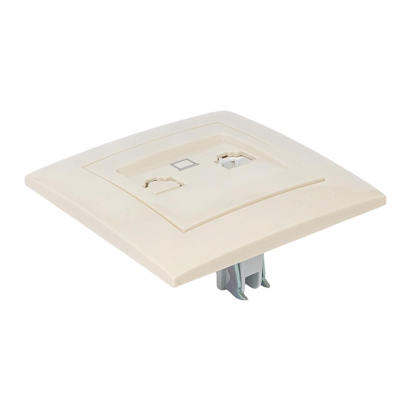 Валенсия розетка компьютерная RJ-45 1-местная кремовая EKF