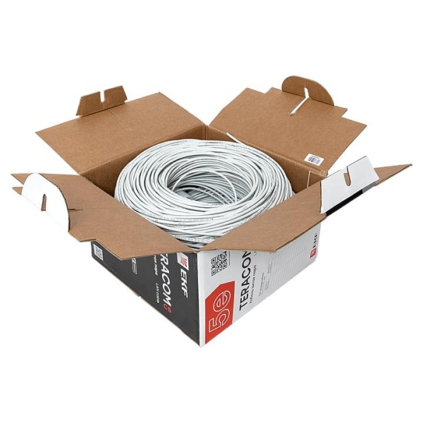 Кабель витая пара TERACOM CS Cat.5E U/UTP 4 пары solid 24AWG оболочка нг(А)-LSLTx цвет серый (упак. 305м)