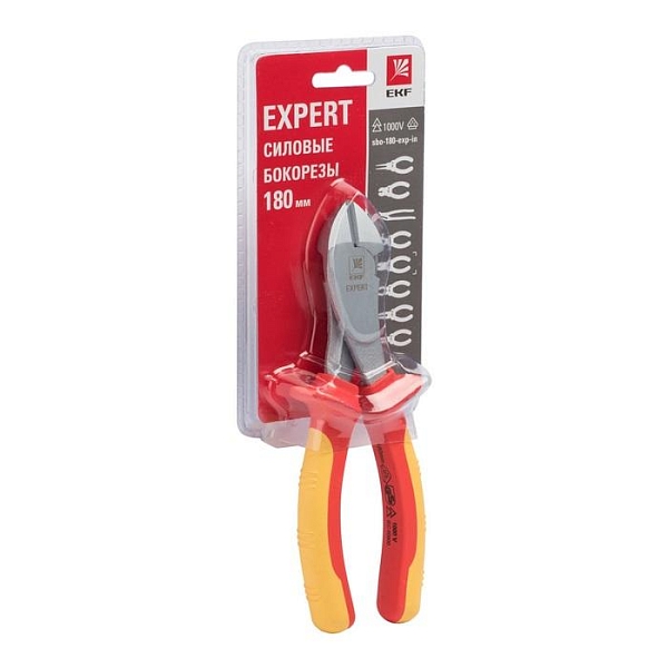 Силовые бокорезы Expert 180 мм 1000В EKF