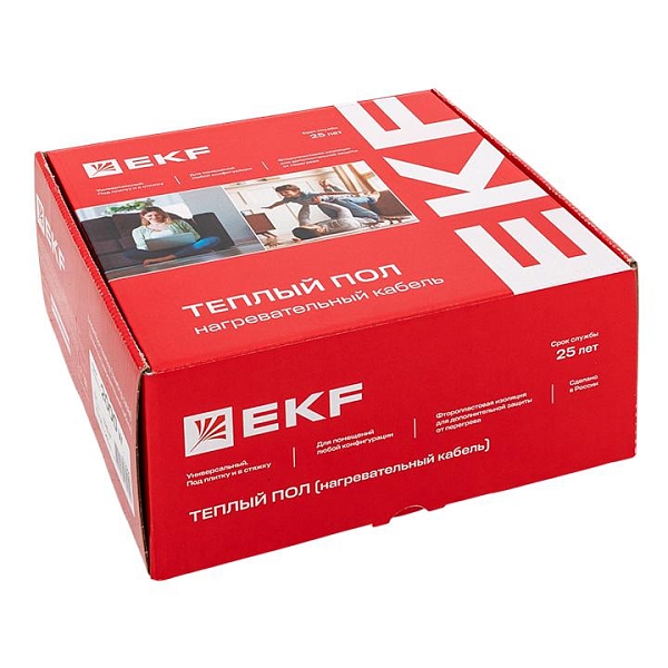Теплый пол (нагревательный кабель) 900Вт 64 м 6,0 м2 EKF