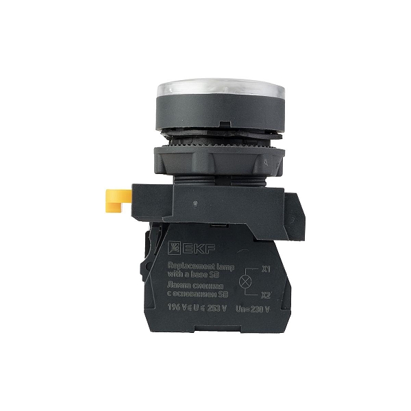 Кнопка SB-27 плоская без фиксации c подсветкой 220V AC 1NO белая IP65 EKF