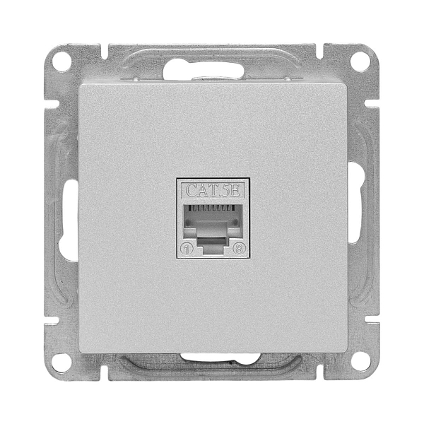 Механизм розетки RJ45 (cat5), алюминий Эпика EKF