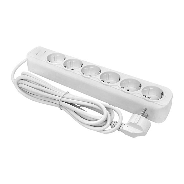 Сетевой фильтр 6*3м 16А/3,2кВт с выкл. c/з ПВС 3x1,0 Блокбастер XL EKF PROxima