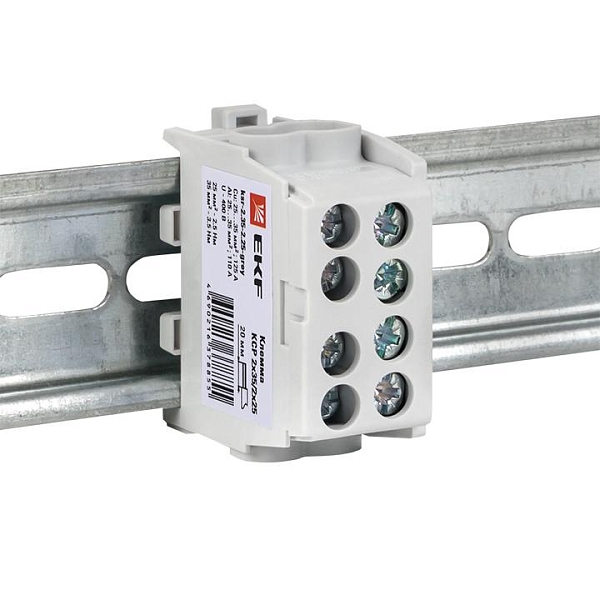 Клемма распределительная КСР с двойным винтом 2x35/2x25 серая EKF PROxima