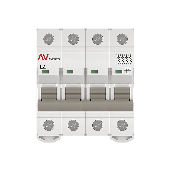 Выключатель автоматический AV-6 4P 4A (L) 6kA EKF AVERES