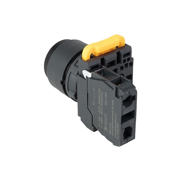 Кнопка выпирающая SB-35 с фиксацией 1NO черная IP65 EKF