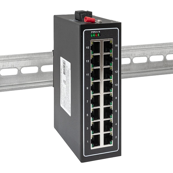 Промышленный неуправляемый коммутатор U-16T, 16 портов 10/100Base-T(X) RJ45, монтаж на динрейку TSX EKF