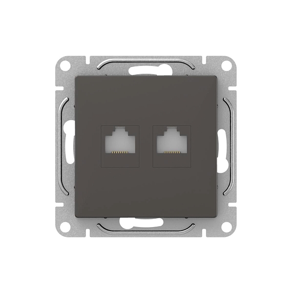 Механизм розетки RJ45 - 2шт, (cat6), мокко Эпика EKF