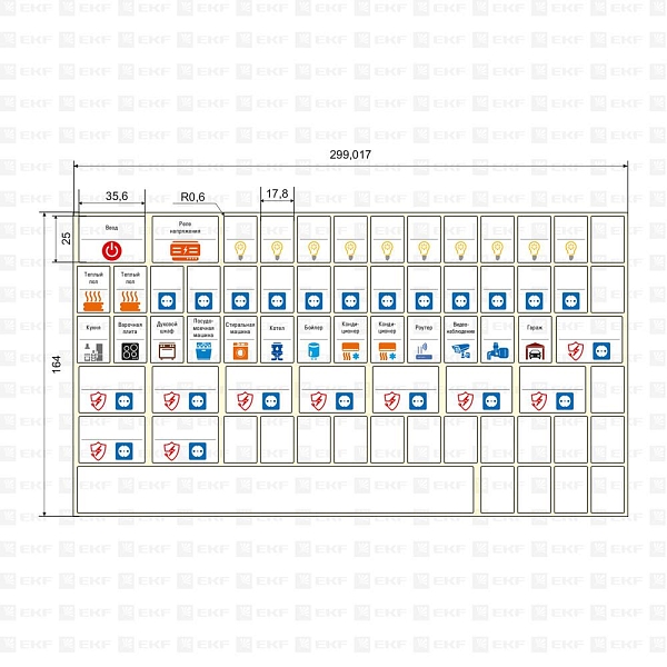 Комплект модульных наклеек большой с инд. ШК (164x299) EKF PROxima