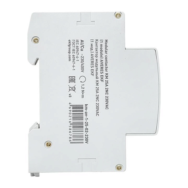 Контактор модульный КМ 25А 2NC 230В АС (1 мод.) AVERES EKF