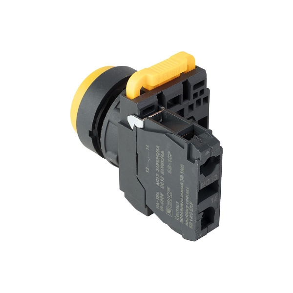 Кнопка выпирающая SB-25 без фиксации 1NO желтая IP65 EKF