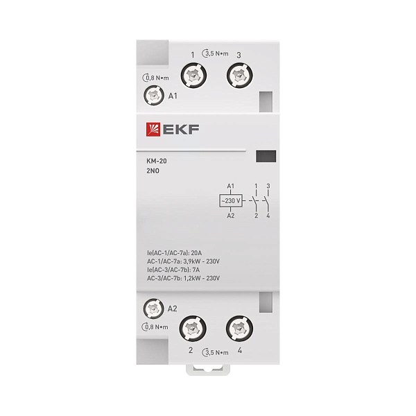 Контактор модульный КМ 20А 2NO 230В АС (2 мод.) PROXIMA EKF