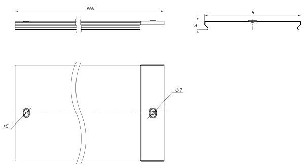 Крышка на лоток осн.600x3000-0,7 мм EKF