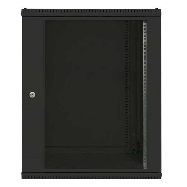 Шкаф настенный 19" TERACOM PRO 15U 600x600 мм дверь стеклянная с замком-ручкой чёрный