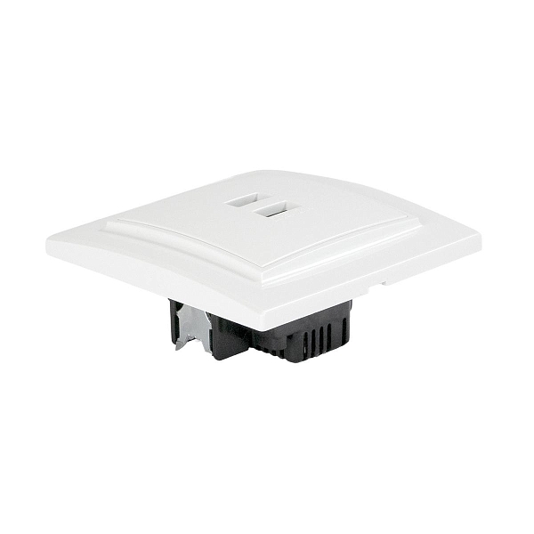 Минск Розетка USB 2-местная СП 2,1А белая EKF