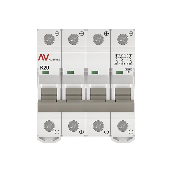 Выключатель автоматический AV-10 DC 4P 20A (K) 10kA EKF AVERES