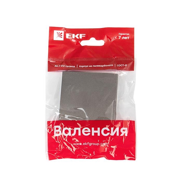 Валенсия лицевая панель выключателя 1-кл. 10А графит EKF