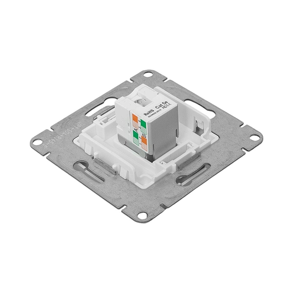 Механизм розетки RJ45 (cat5), алюминий Эпика EKF