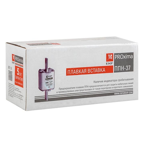 Плавкая вставка ППН-37 400/50А габарит 2 EKF 