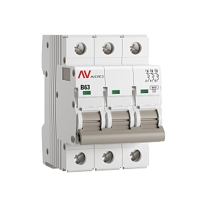 Выключатель автоматический AV-6 3P 63A (B) 6kA EKF AVERES