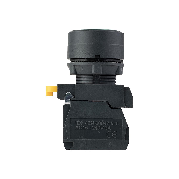 Кнопка SB-31 плоская с фиксацией 1NO+1NС зеленая IP65 EKF