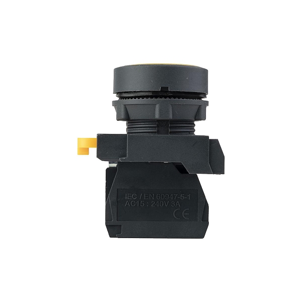 Кнопка SB-21 плоская без фиксации 1NС желтая IP65 EKF