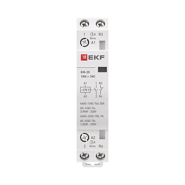 Контактор модульный КМ 20А 1NO+1NC 230В АС (1 мод.) PROXIMA EKF