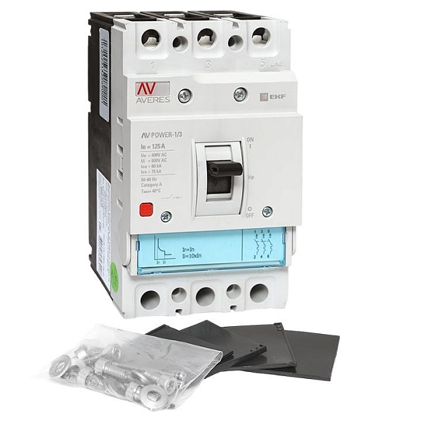 Выключатель автоматический в литом корпусе AV-POWER-1/3 125А 80кА TR EKF