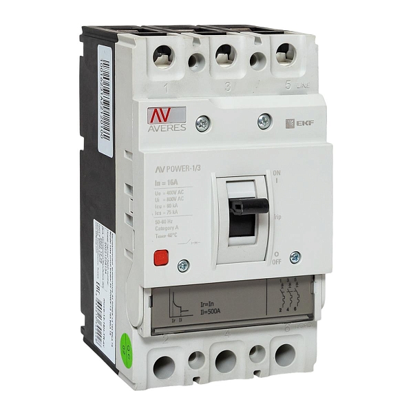 Выключатель автоматический в литом корпусе AV-POWER-1/3 16А 80кА TR EKF