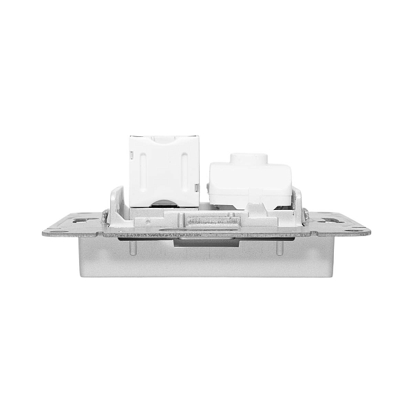 Механизм розетки TV+RJ45 (cat5), алюминий Эпика EKF