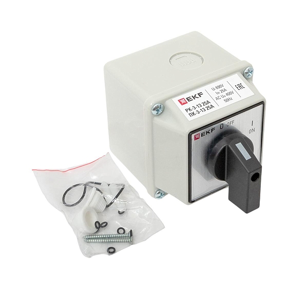Переключатель кулачковый ПК-3-13 25А 3P "ВКЛ-ВЫКЛ" IP65 EKF PROxima