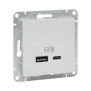 Механизм розетки USB-A+С, алюминий Эпика EKF