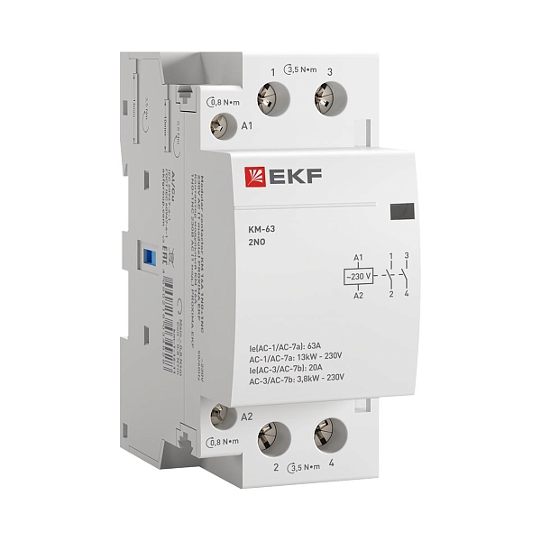 Контактор модульный КМ 63А 2NO 230В АС (2 мод.) PROXIMA EKF