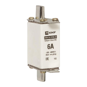 Плавкая вставка ППН-33 100/6А габарит 00С EKF 
