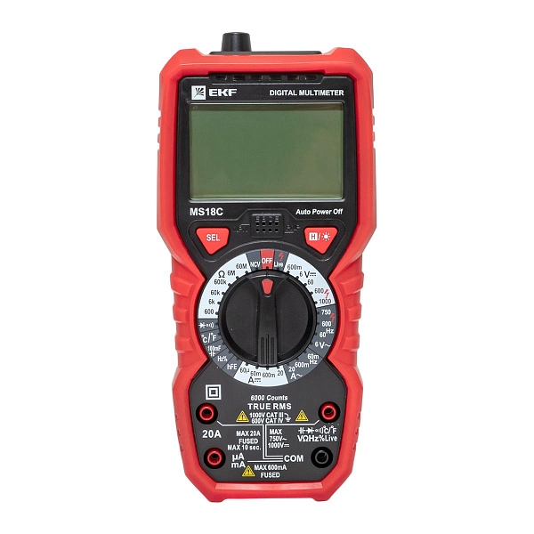 Мультиметр цифровой MS18C EKF Professional