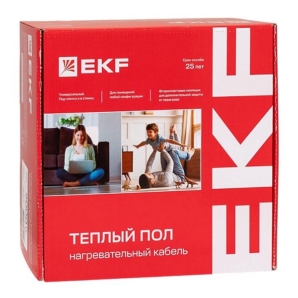 Теплый пол (нагревательный кабель) 900Вт 64 м 6,0 м2 EKF