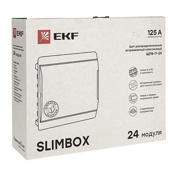 Щит распределительный ЩРВ-П-24 "SlimBox" белая дверца IP41 EKF 
