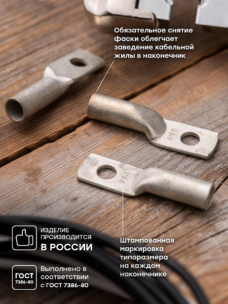 Наконечник медный луженый ТМЛ 35-8-9 EKF PROxima