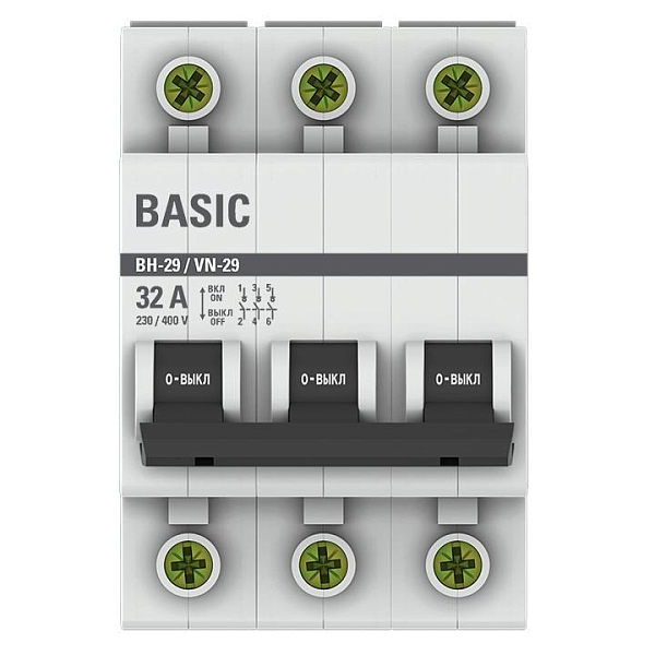 Выключатель нагрузки ВН-29 3P 32А BASIC
