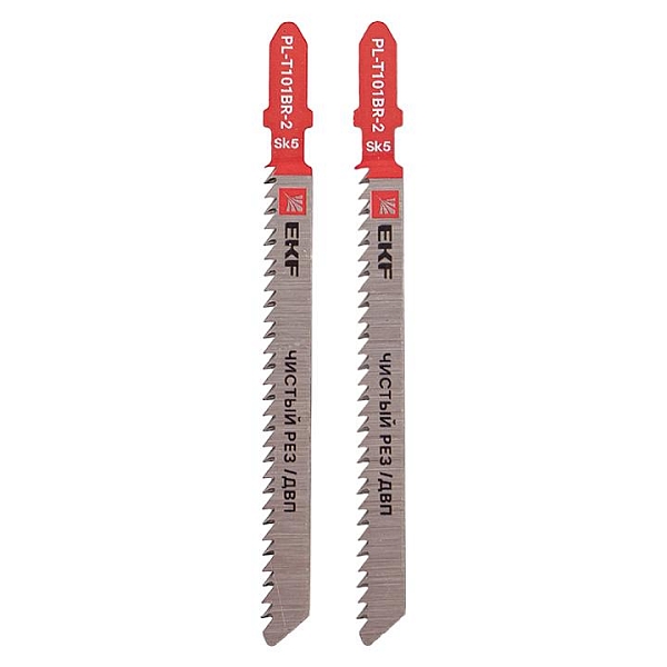 Пилки для электролобзика обратные T101BR (чистовой рез по ДВП)(SK5)(2 шт) EKF Expert