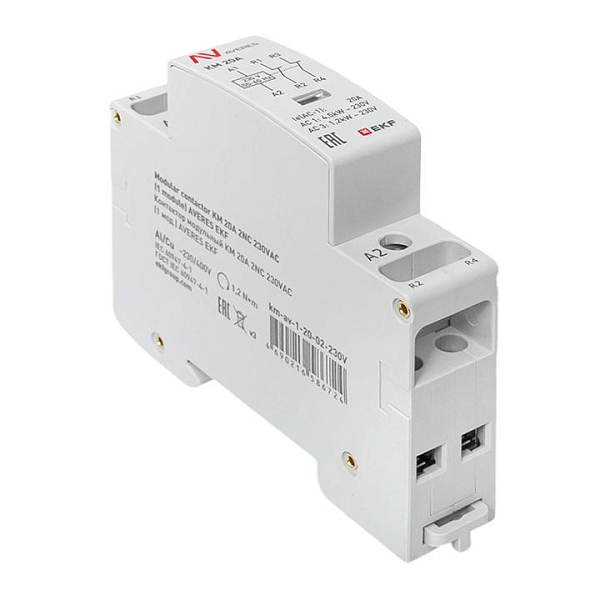 Контактор модульный КМ 20А 2NC 230В АС (1 мод.) AVERES EKF