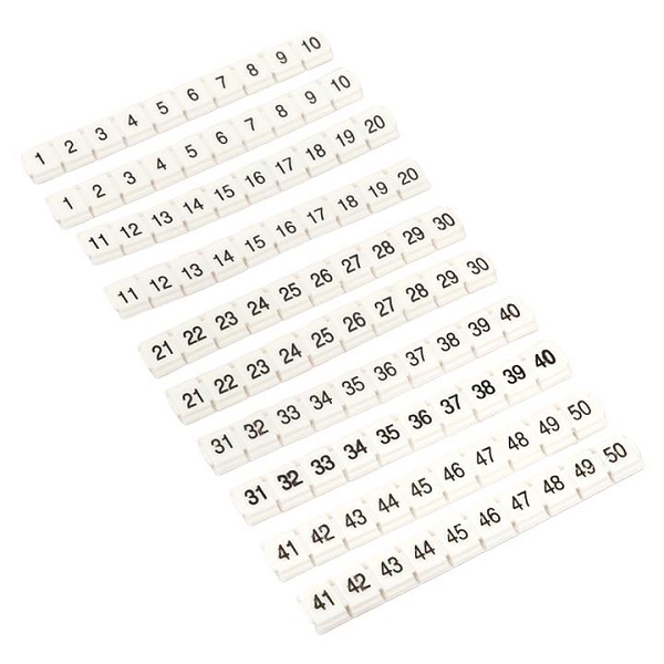 Маркеры для ST/Push-in 2,5 с нумерацией 1-50 для крепления сбоку (100 шт.) EKF