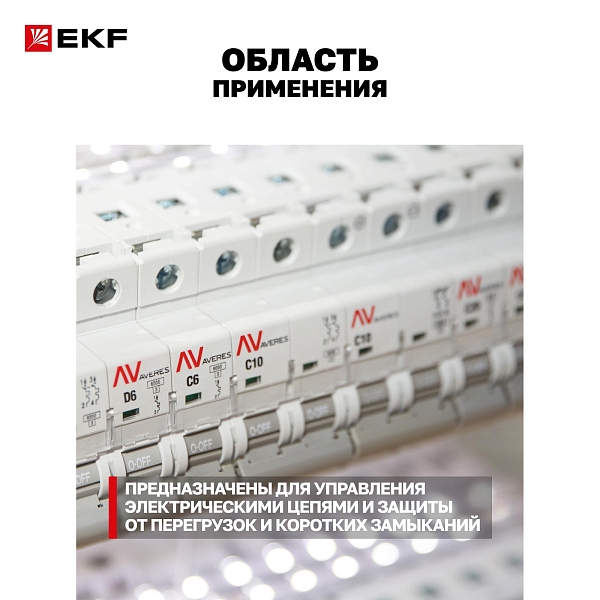 Выключатель автоматический AV-6 2P 50A (C) 6kA EKF AVERES