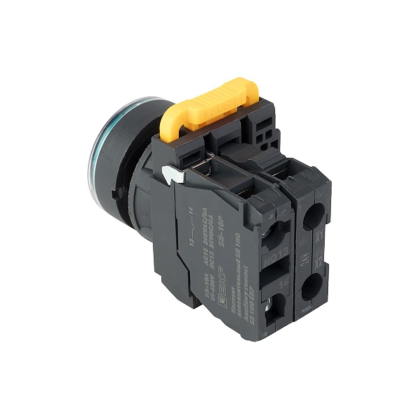 Кнопка SB-27 плоская без фиксации c подсветкой 24V DC 1NO зеленая IP65 EKF